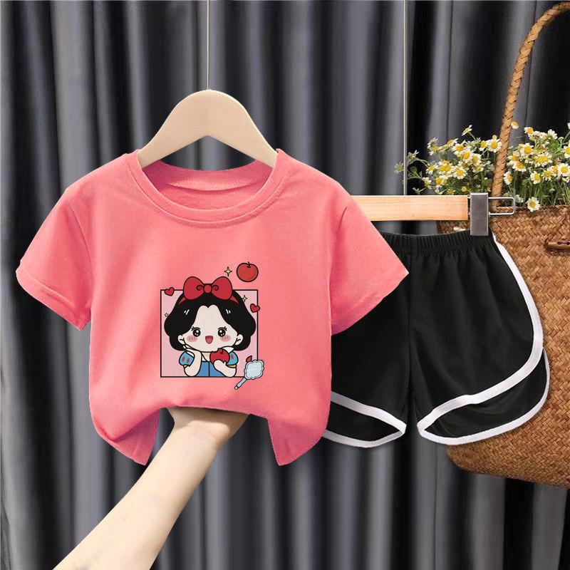 女童短裤套装夏装2022新款中小童宝宝网红洋气短袖儿童T恤两件套