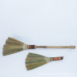 Long pole bamboo pole Miscanthus woven broom living room cleaning bamboo soft broom household dust cleaning wholesale
