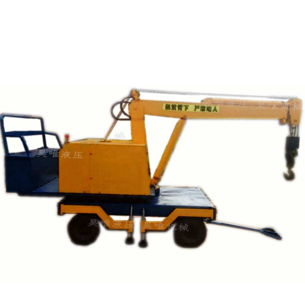小型2T单臂液压吊车货物装卸起吊厂家优惠电动液压小吊车自行走