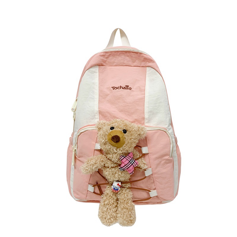 Jardín de infantes bolsas escolares de dibujos animados lindos osos muñecas mochilas para niños y niñas