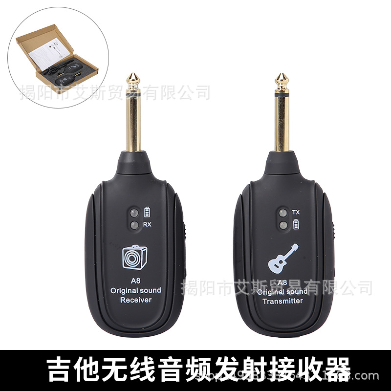 Transmisor inalámbrico de la guitarra A8 transmisor inalámbrico de la guitarra conveniente para el bajo de la guitarra eléctrica