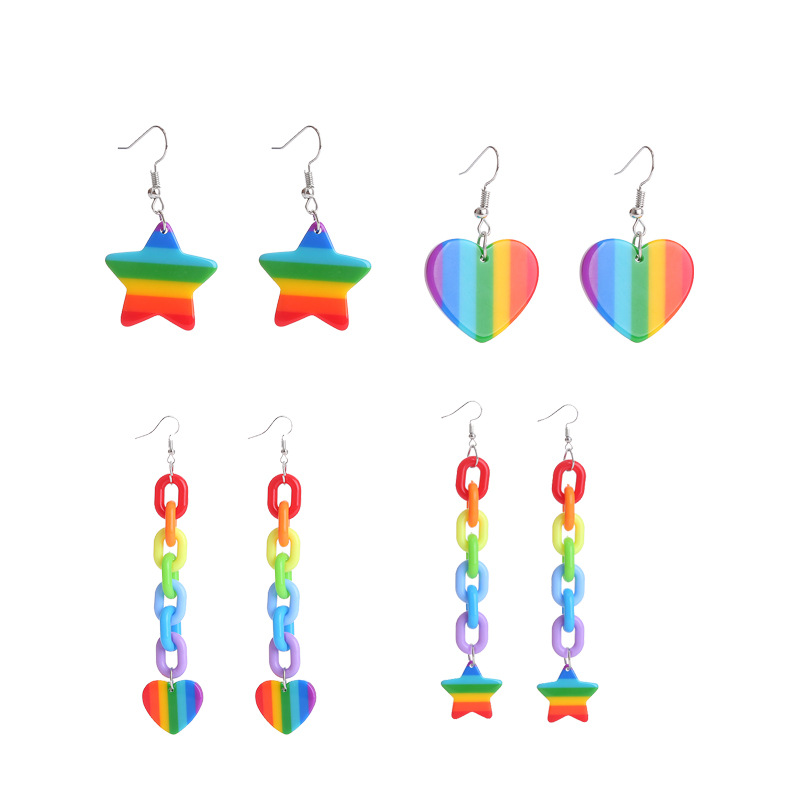 12g Weight Drop Earrings Classification 1 Pair Fashion Star Heart Shape Arylic Drop Earrings