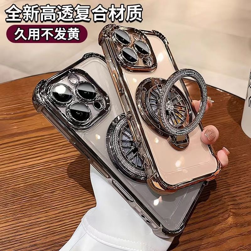 iPhone17 落下防止携帯電話ケース Apple 16promax ジャイロ磁気吸引 15 スタンド四隅エアバッグジャケットに適しています|undefined
