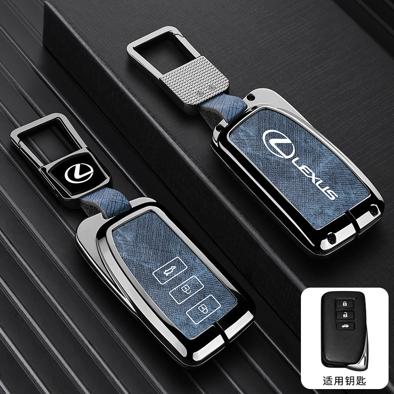 모델 B 3버튼 - 데님 패턴 [건쉘 블루 가죽] + 사각 버클