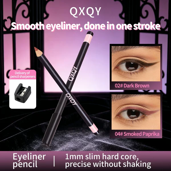 Cross-border QXQY fine-tip silky smooth eyeliner gel pen, one-stroke application, long-lasting, smudge-proof, natural and easy to apply eyeliner gel pen