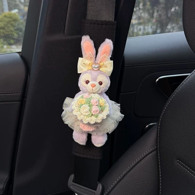 Seat belt shoulder pad Cute and High-End for the Car - holding-flower-xingdelou-seat-belt-shoulder-pads