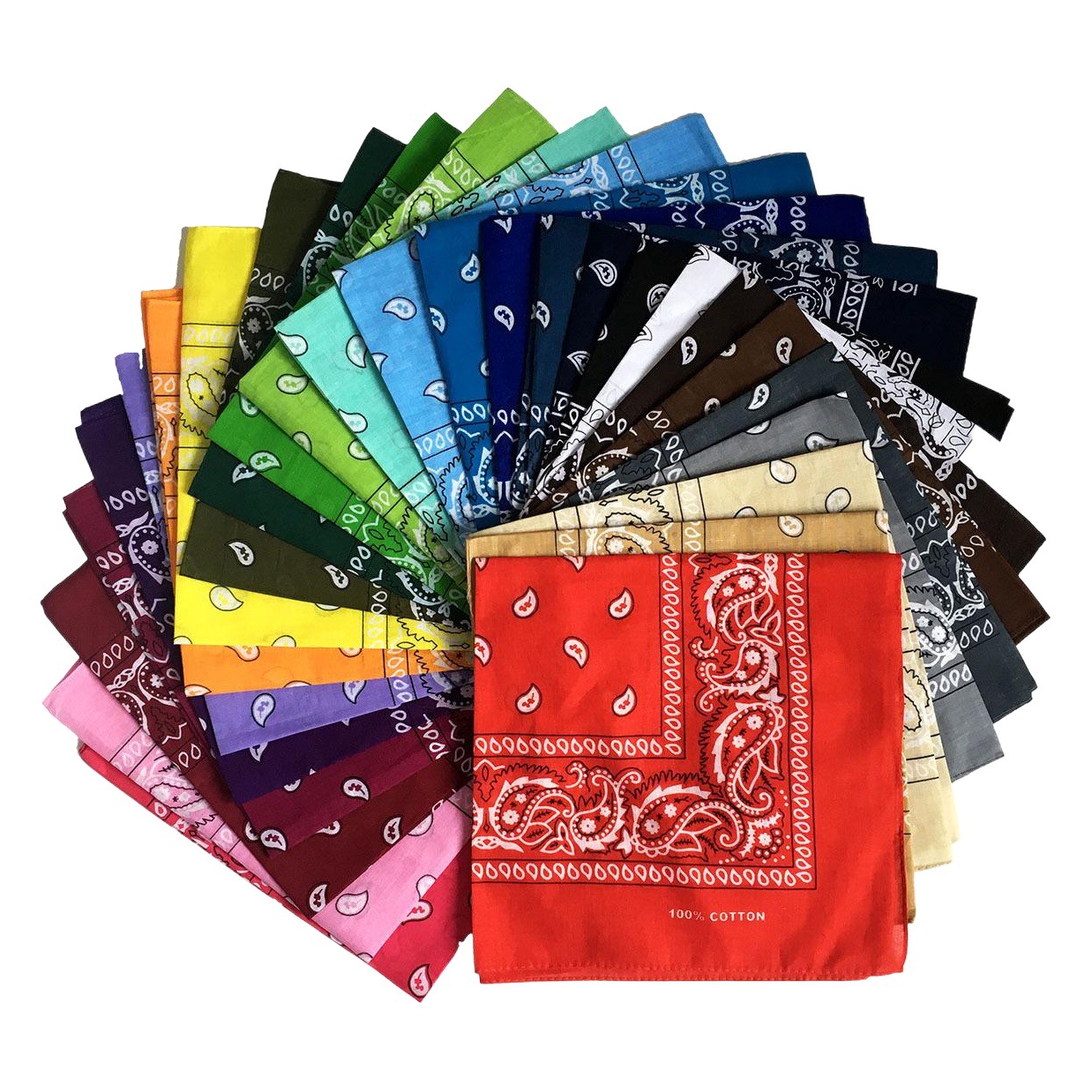 Square Scarf, All-Cotton Paisley Pattern, All-Cotton Paisley Street Dance Magic Headscarf, Face Mask Bandana, Square Scarf