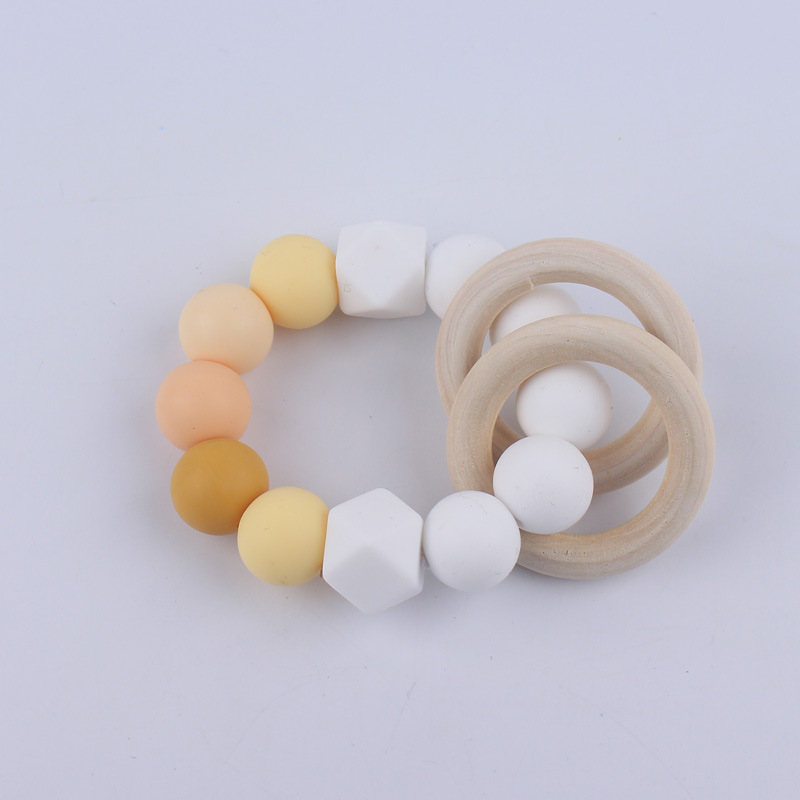 Nuevos suministros para bebés Cadena de chupete DIY creativo contraste color cuentas de silicona mordedor anti-caída traje de cadena