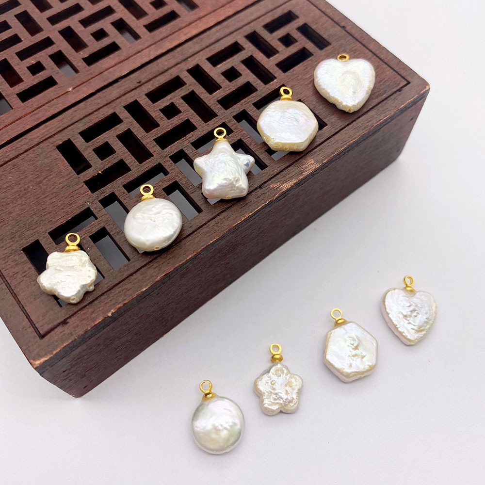 Pendant Jewelry Making Type 1 Piece Freshwater Pearl Heart Shape Flower Pendant