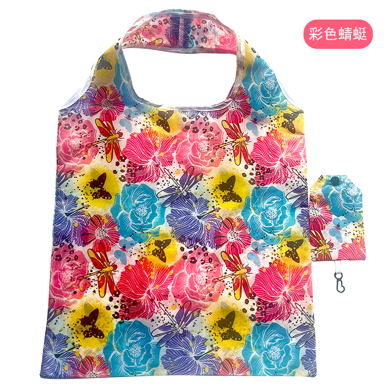En stock nuevo 190T poliéster bolso de compras bolso portátil plegable publicidad regalo promocional bolsa al por mayor