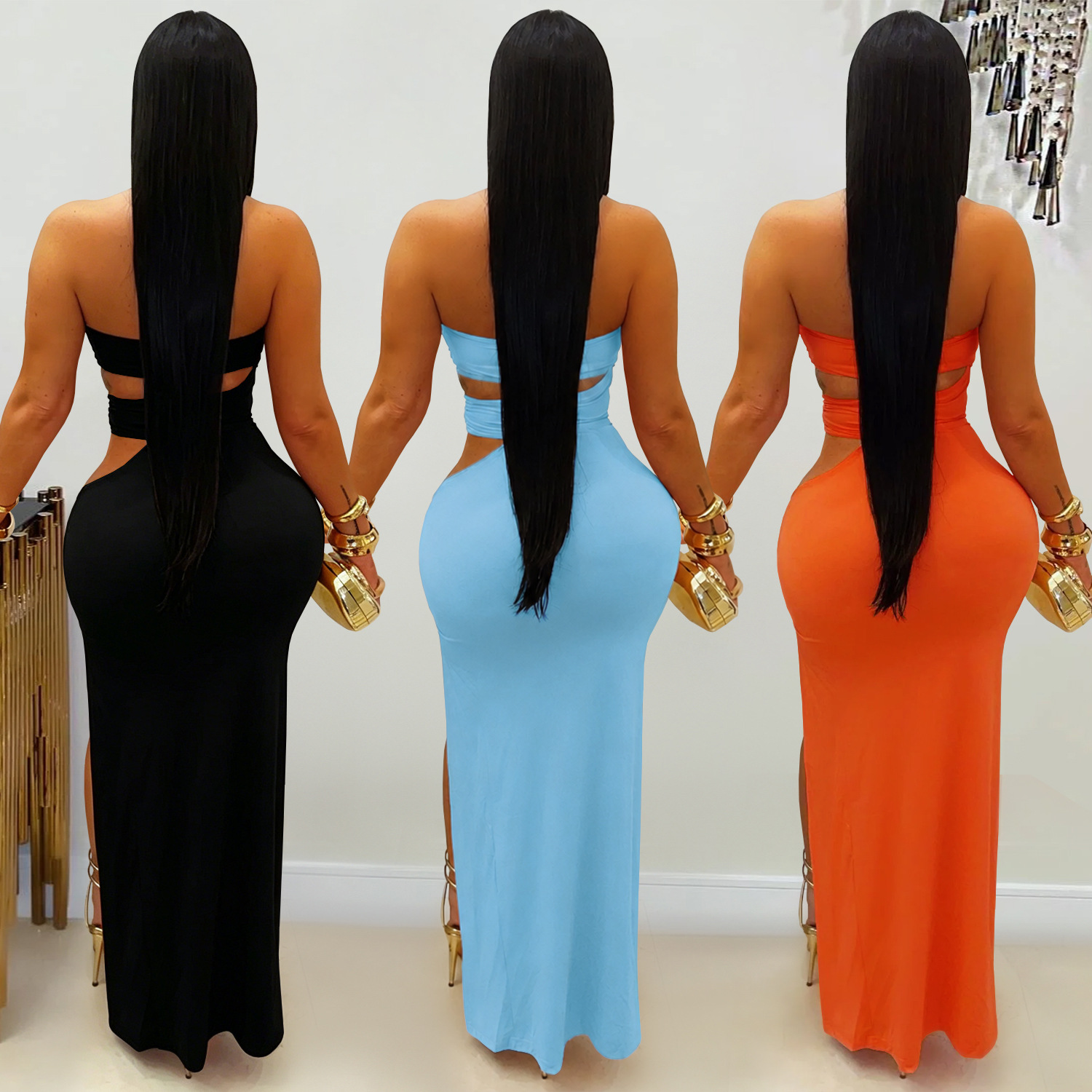 C7760 Aliexpress transfronterizo Amazon 2026 nuevo vestido de mujer sexy de pecho de discoteca de fiesta vestido de cadera image 3