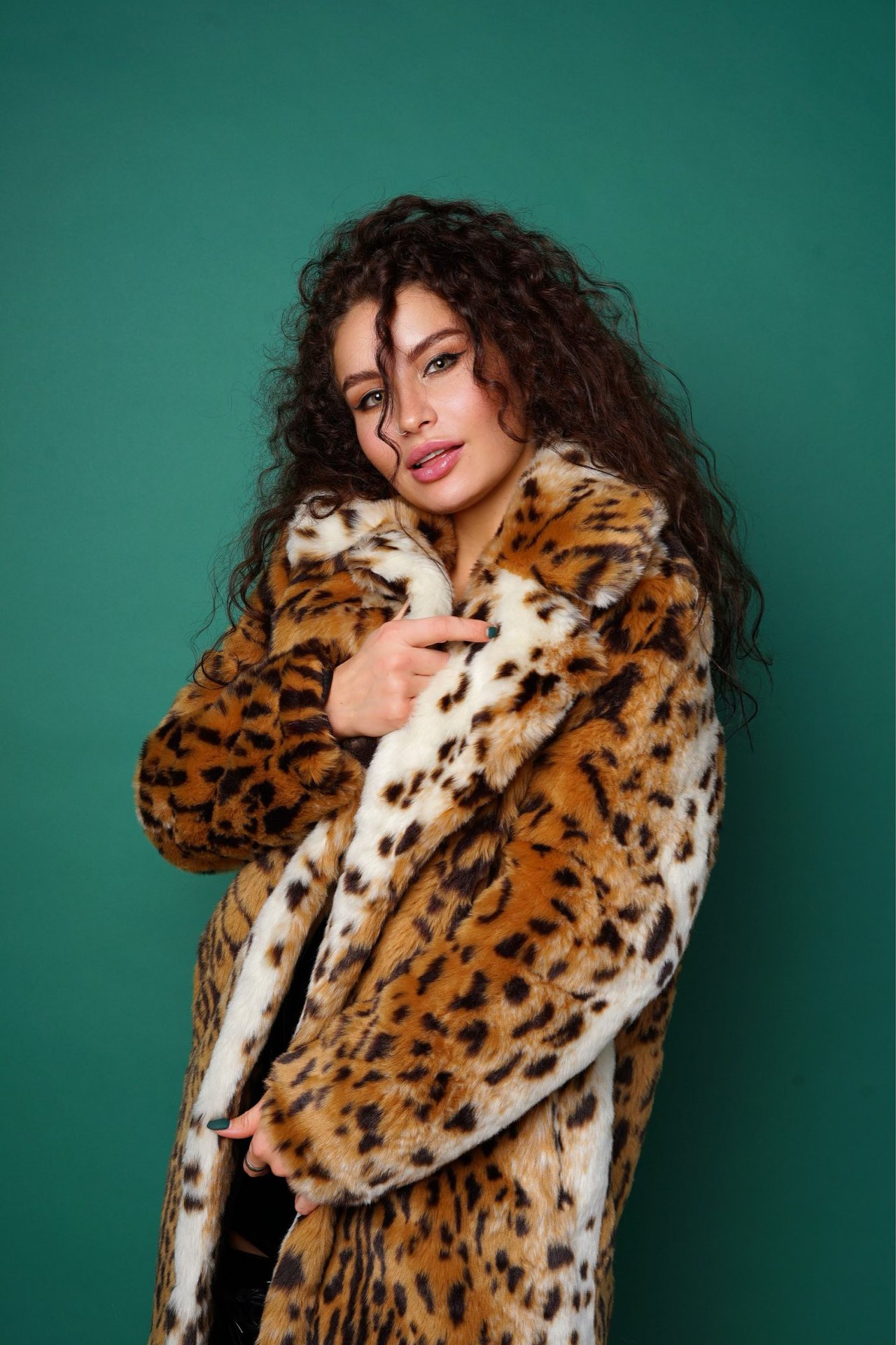 Women's Clothingfur coats, leopard print fur extended length, fur fur coats, fur loose coats_voghion.com