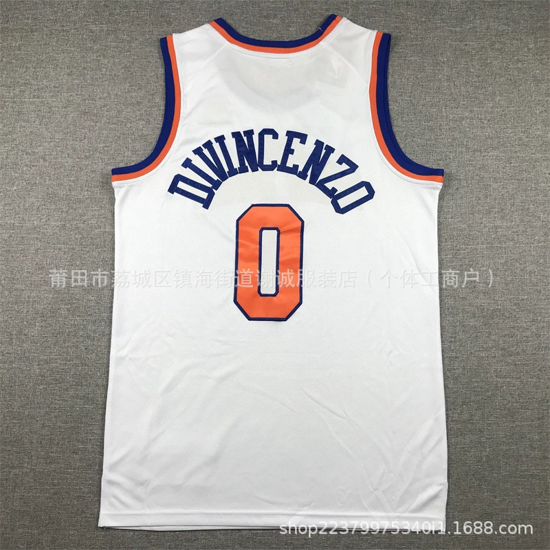 Вышитая баскетбольная форма Knicks №0 Divincenzo, вышитая баскетбольная майка для мужчин