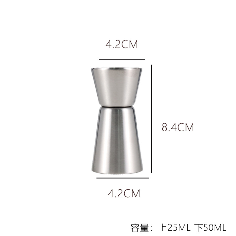 Taza medidora de acero inoxidable de doble cara con escala, taza de 30/60 onzas, herramienta para mezclar en bar, taza medidora