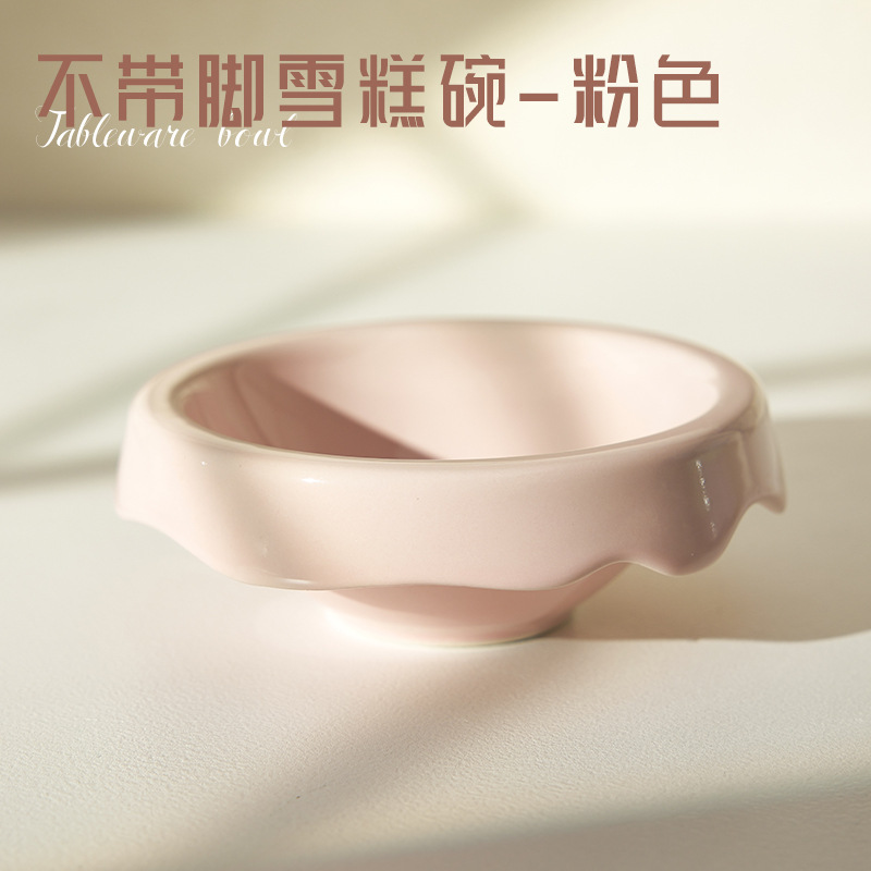 Tazón de cerámica para gatos Tazón para mascotas Tazón de helado Pie alto Diagonal Protección para el cuello Anti-volcado Tazón de comida para gatos Tazón para beber Tazón para perros al por mayor