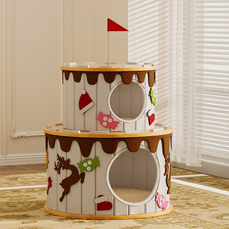 DIY pastel de cumpleaños gato nido grueso resistente al rasguño gato agarrar tablero de gato mascota gato agarrar tablero de fieltro pastel modelado gato nido