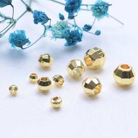 保色18K包金镭射珠切面隔珠配饰DIY手工手链项链串珠饰品材料配件