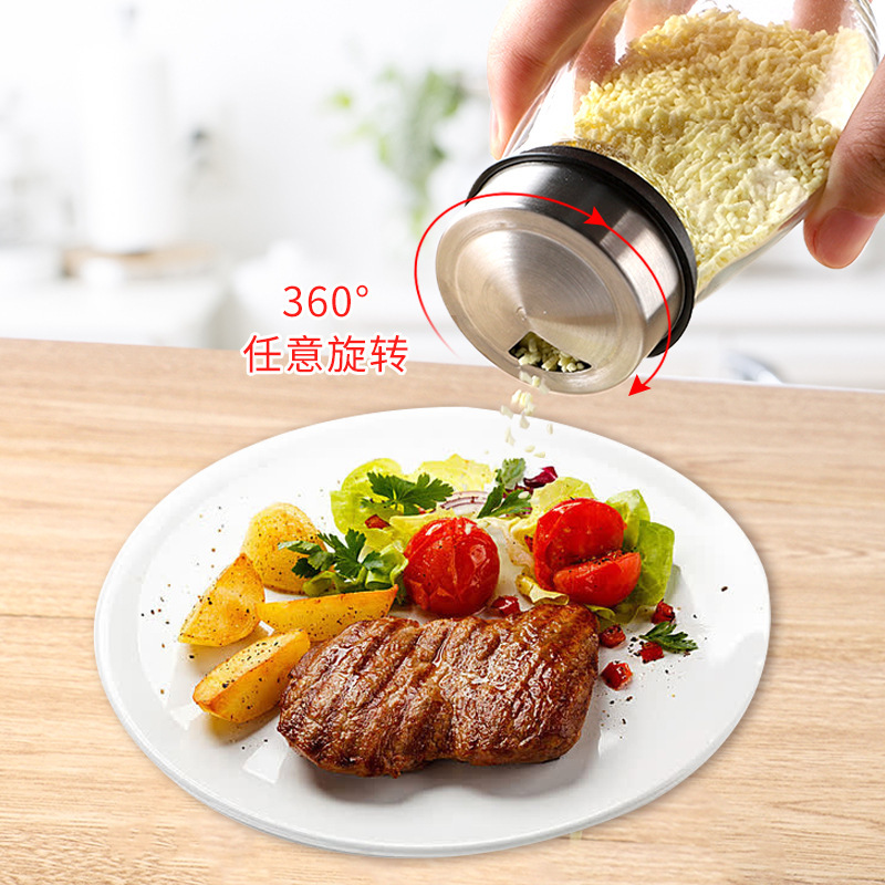 Cocina hogar condimento tarro creativo giratorio hogar condimento caja traje condimento botella condimento caja vidrio condimento botella tarro