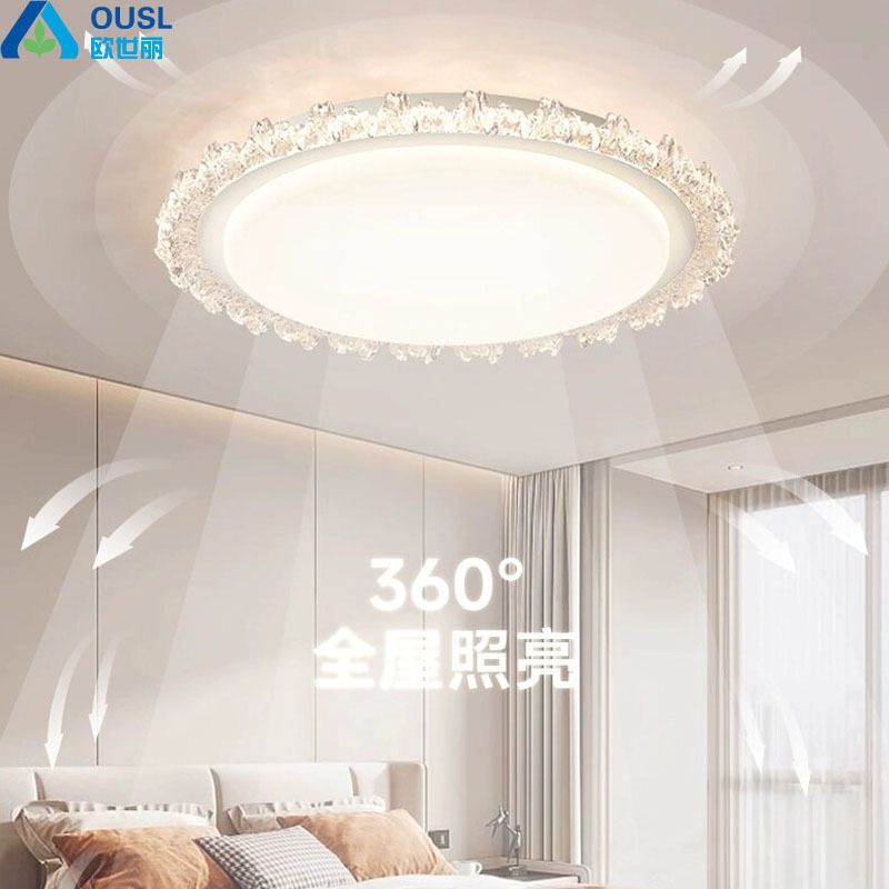 Light luxury living room crystal ceiling lamp 2025 new cream wind bedroom main lamp Zhongshan lamp manufacturers cross-border supply