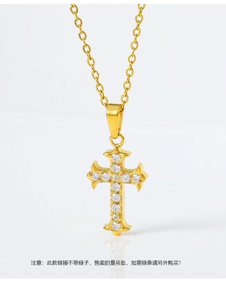 6g Weight Pendant Jewelry Making Type 17 * 10mm Jewelry Making Size 18K Gold Plated Plating Material Zircon Inlay Material DIY Jewelry Accessories Classification 1 Piece Quantity 316L Stainless Steel Material Cross Pattern Polished Finish Simple Style Style 1 Piece 17 * 10mm 316L Stainless Steel Zircon 18K Gold Plated Cross Polished Pendant DIY Jewelry Accessories 3