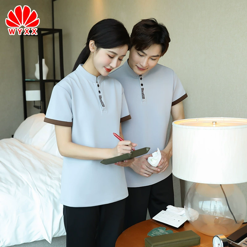 Уборка рабочей одежды с коротким рукавом летняя одежда женская Гостиница Гостиничный номер уборщик PA костюм собственность тетя униформа