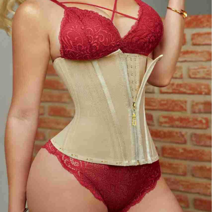 Reloj de arena diosa celebridad de Internet látex cinturón de cintura cinturón de abdomen cremallera de pecho cinturón de sujeción de cintura modelado deportivo cinturón de cintura ajustada