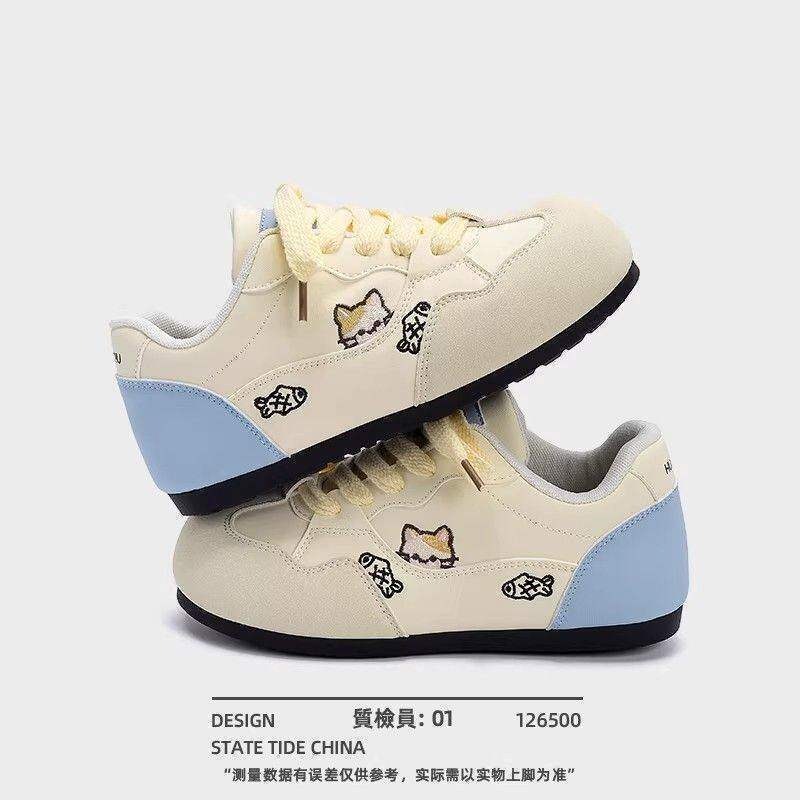 Cute Sweet Girl Spring and Autumn Campus Style Versatile Sneakers for Women 2026 New Korean Style White Shoes Casual Retro German Training Shoes Cute Sweet Girl Spring and Autumn Campus Style Versatile Sneakers for Women 2026 New Korean Style White Shoes Casual Retro German Training Shoes
