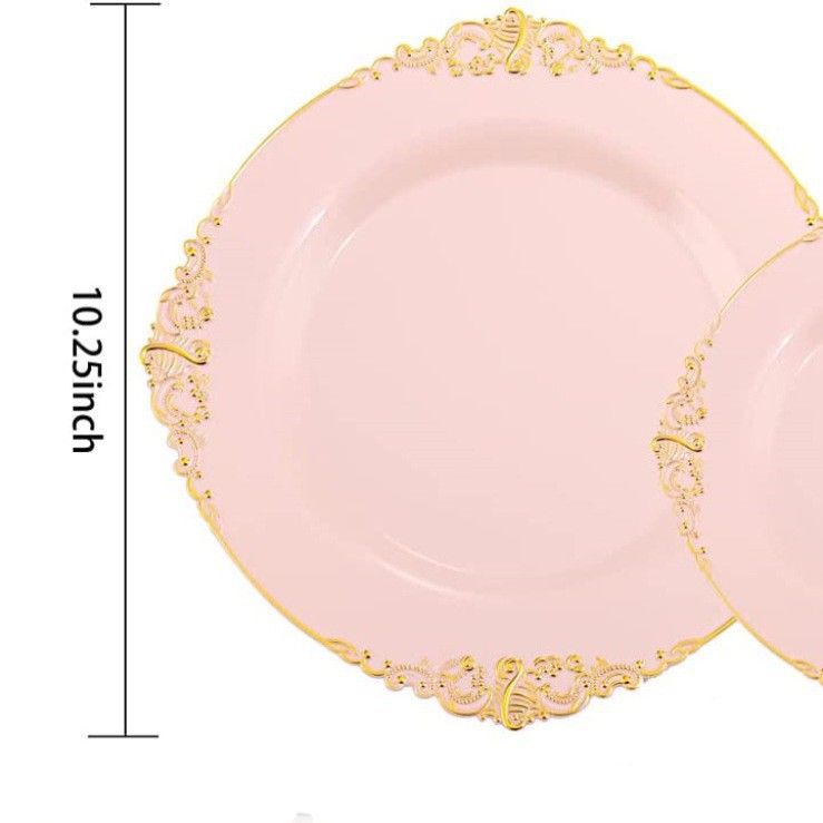 7.5인치 19cm 핑크 핫 스탬핑 가장자리 용 패턴 엠보싱 플레이트 1개