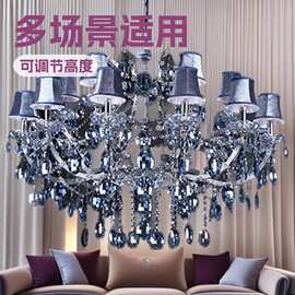 批发轻奢水晶灯客厅吊灯后现代简约客厅灯具美式别墅复式楼大气灯