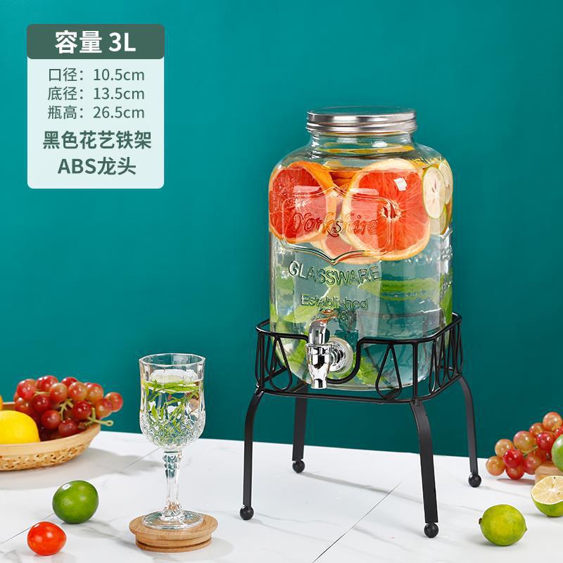 Barril de cola con grifo de vidrio barril de jugo de limón barril de bebida barril de frutas barril de té barril de mezcla barril de agua fría