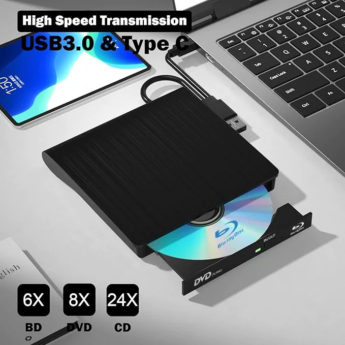 Mobile Blu-ray optical drive USB external computer Blu-ray burner desktop notebook external optical drive can read and write BD