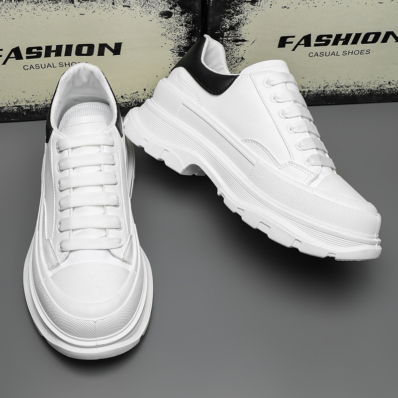 p9Shoes pour hommes automne nouvelles chaussures de sport décontractées pour hommes chaussures basses en cuir plate-forme à semelles épaisses baskets pour hommes Mc Queen chaussures blanches_voghion.com
