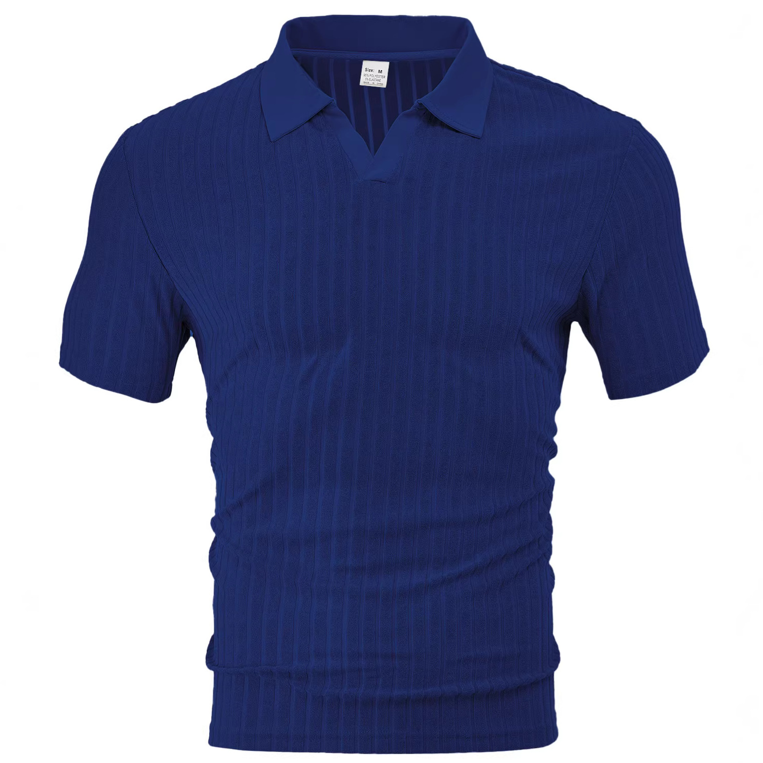 Chemise rayée d'été pour homme, style européen et américain, en tissu jacquard respirant et décontracté, col rabattu, col rabattu._voghion.com