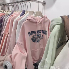 新款韩版卫衣女绒衫 秋冬宽松大版女装加绒连帽卫衣休闲外套批发