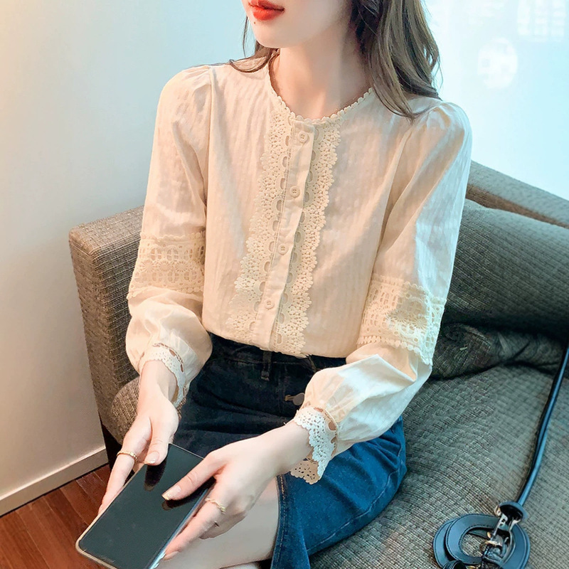 High-quality cotton niche women's shirt, European style, early autumn 2026 new fashion trendy spring and autumn top, base shirt