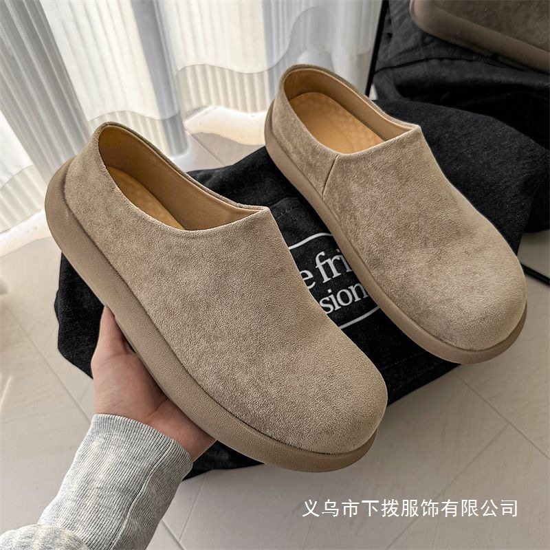 多巴胺潮款男鞋反绒皮情侣百搭新中式复古男士小众设计休闲勃批发