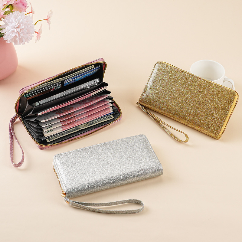 New Cross-Border Baby's Breath Organ Long Zipper Wallet Women's Pearlescent Multi-Compartment Mobile Phone Handbag Ready for Sale New Cross-Border Baby's Breath Organ Long Zipper Wallet Women's Pearlescent Multi-Compartment Mobile Phone Handbag Ready for Sale