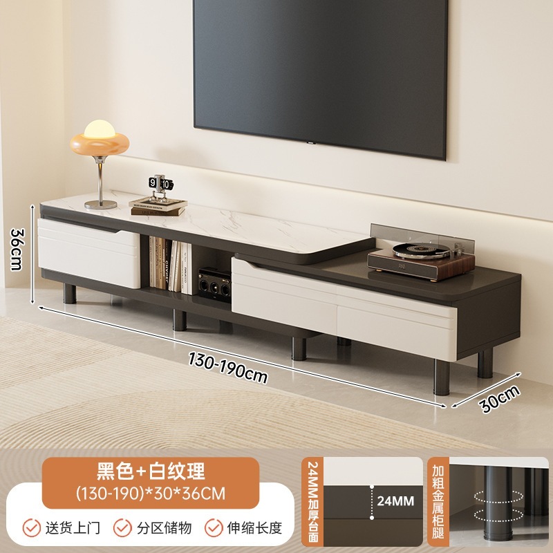 Fábrica directa gabinete de televisión sala de estar 2026 nuevo hogar pequeño tipo retráctil suelo moderno simple mesa de té televisión image 10
