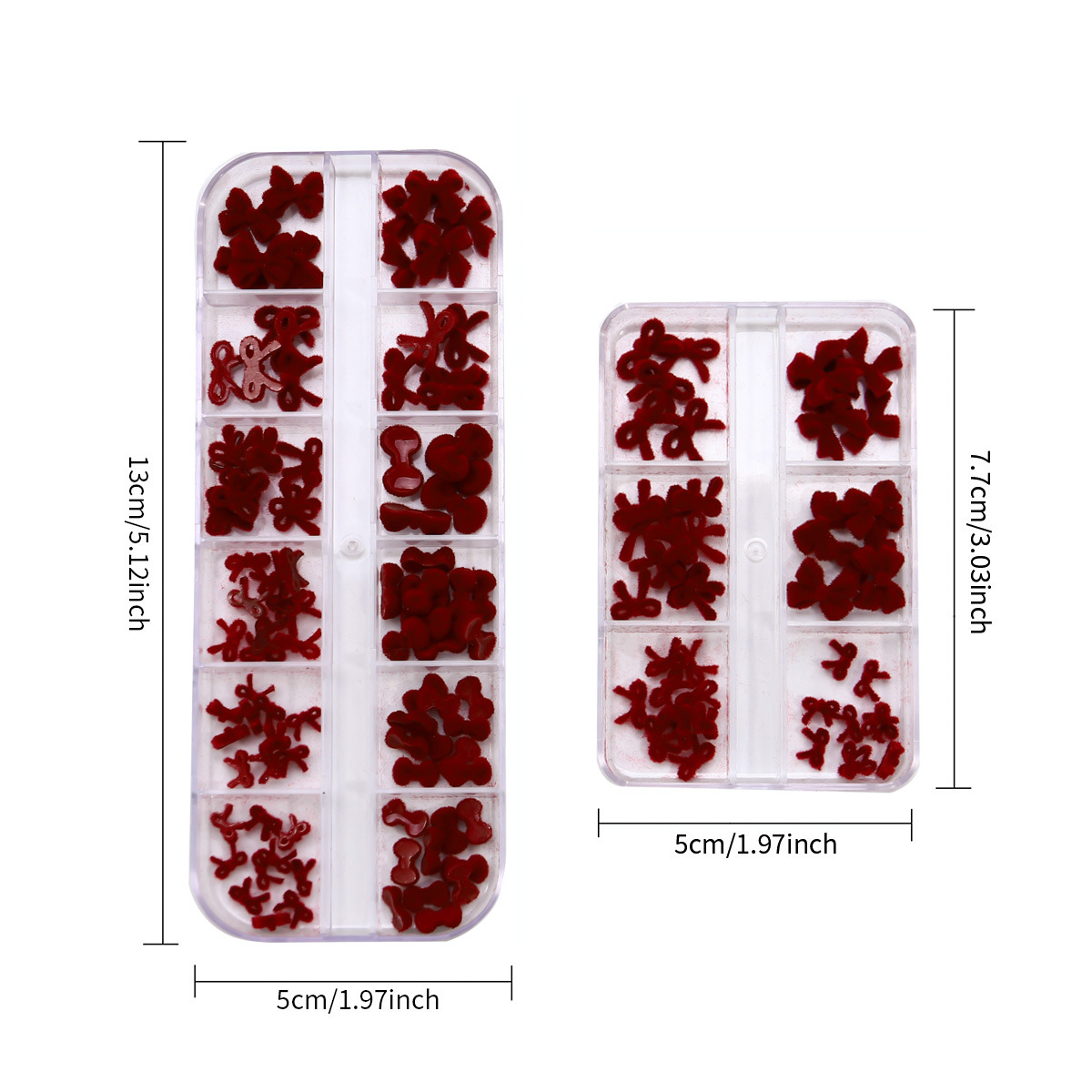 Explosiones de corbata flocado joyería de uñas rojo dulce vino rojo lana tridimensional arco de resina de uñas decoración