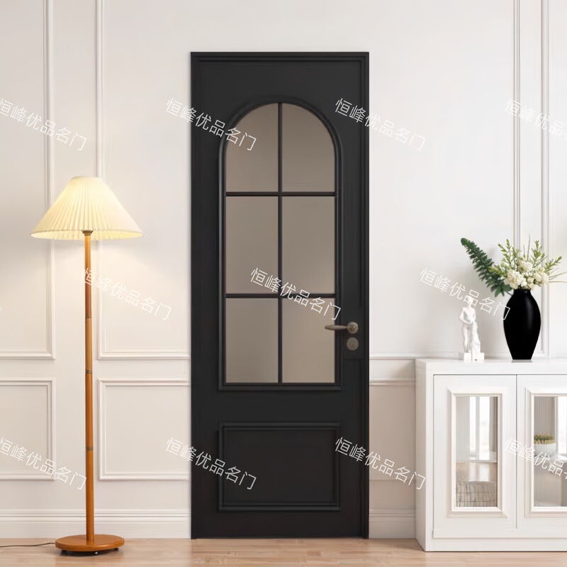 Titanium-Magnesium Alloy Toilet Door, French-Style Bathroom Door, Interior Decoration Partition, Source Factory, Doors and Windows, Security Door Wholesale