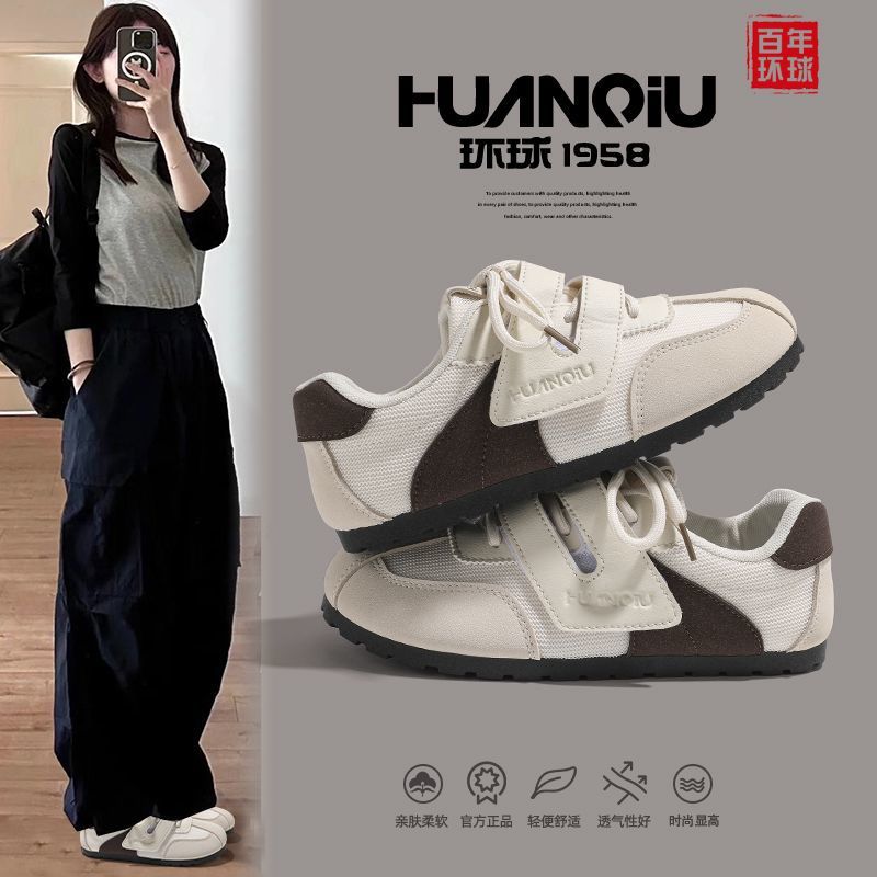 爆款轻便女鞋2025夏季新款薄款透气德训鞋百搭耐磨网面休闲鞋
