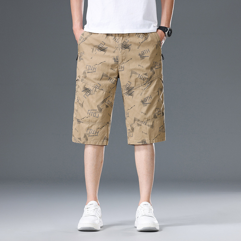 Men's Cotton Casual Pants, Three-Quarter Shorts, Summer Breathable, Comfortable, Sweat-Wicking, Lightweight, Stretchy, Skin-Friendly Pure Cotton Pants for Men