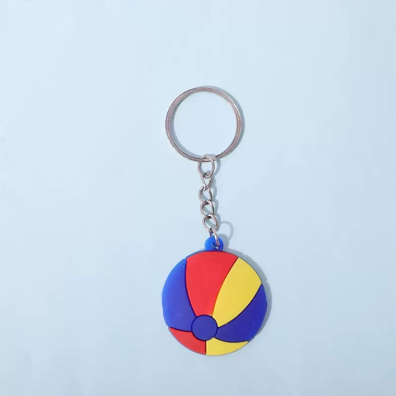 Llavero de fútbol, deportes, pelota, dibujos animados, PVC, goma suave, mochila escolar, accesorios de regalo, explosión transfronteriza de Amazon