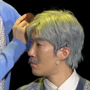 Men's Stage Performance White Wig Short Curly Hair Old Men's Silver White Hair Set Old Grandpa Old Women's Wig Set