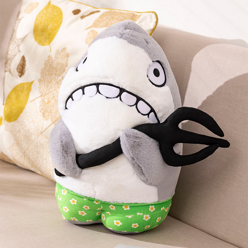 鲨雕玩偶恶搞怪鱼公仔鲨bee沙瓜叉毛绒玩具抱枕布娃娃女生日礼物