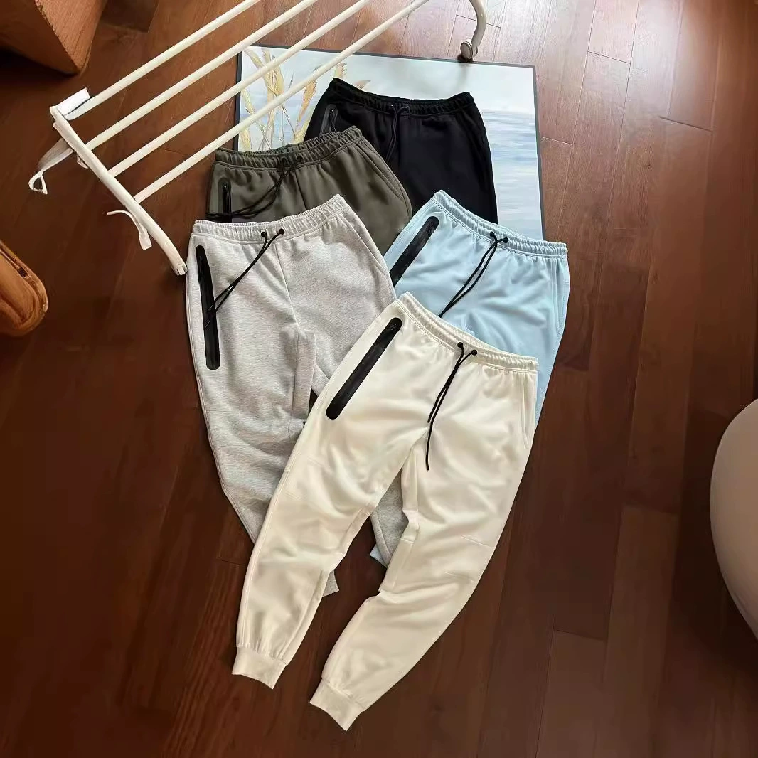 25024 Весна и осень Многоцветный отдых Спортивный дышащий свободный хлопок шнур боковая молния Мужские брюки 002