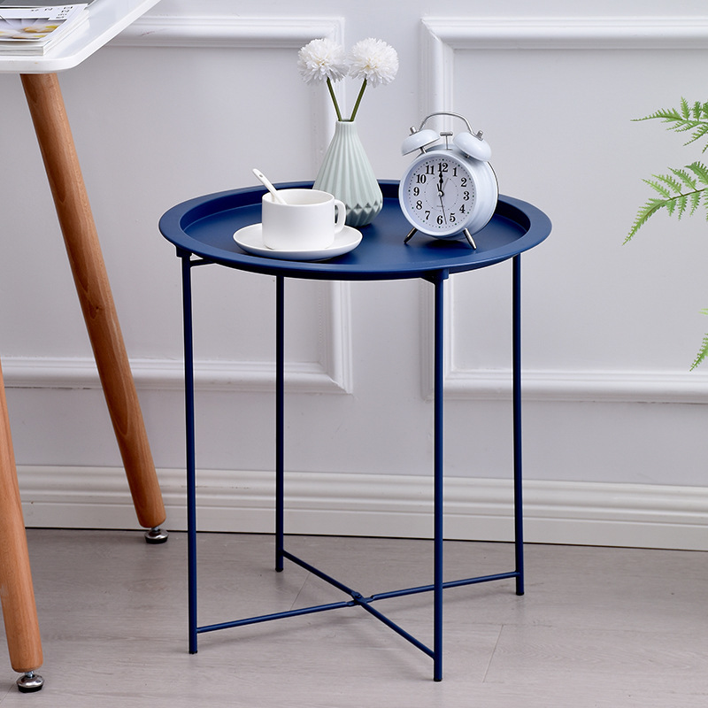Can Be Ordered Scandinavian Small Coffee Table with Thin Legs, Wrought Iron Side Table, Corner Table, Modern Simple Living Room, Bedroom, Small Round Table, Tray Table