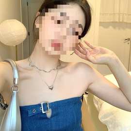 辣妹耳圈女轻奢小众设计高级冷淡风耳钉素圈圈耳环2024年新款耳饰