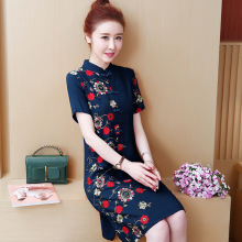 2022新款刺绣棉麻改良旗袍连衣裙