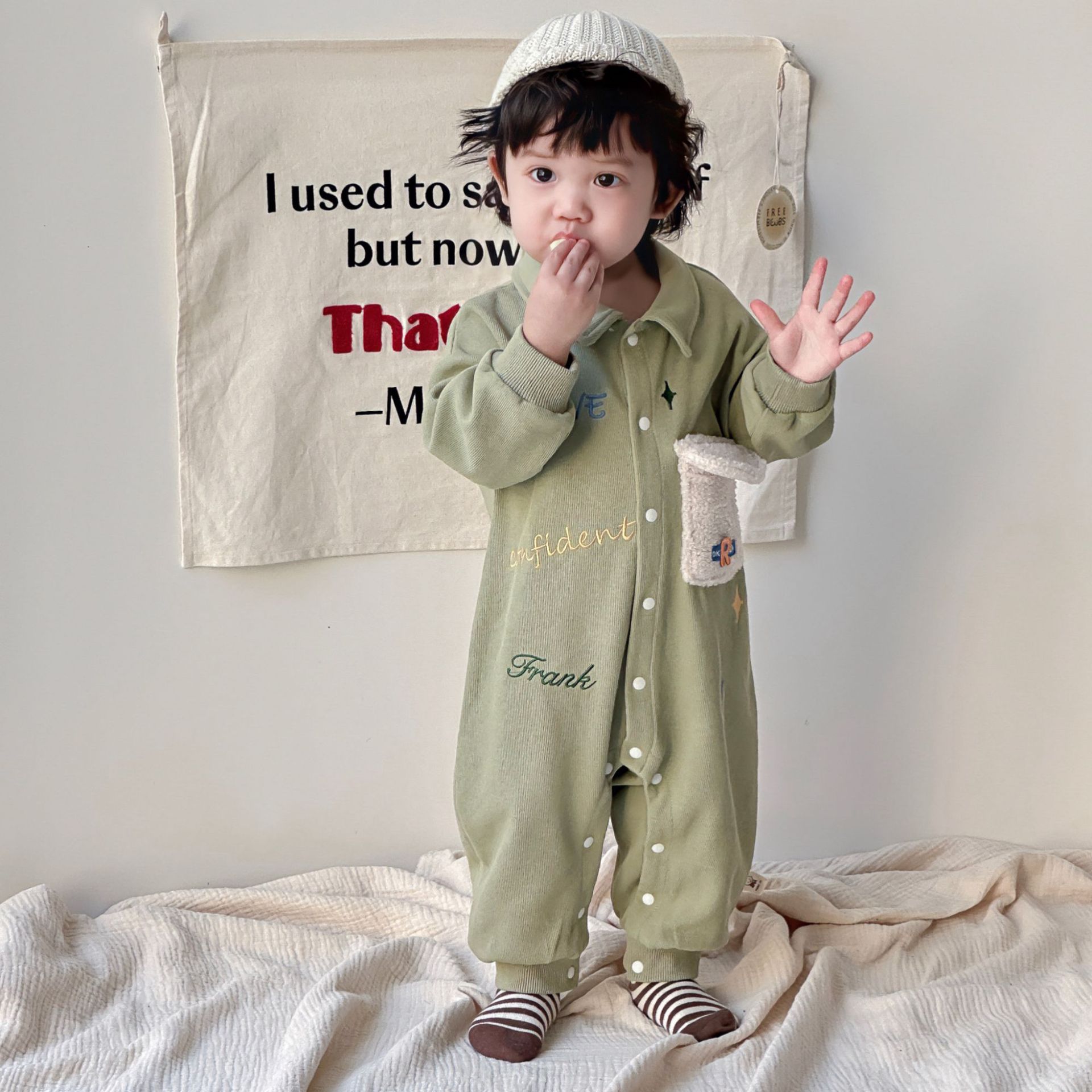 Ropa para niños coreanos mono para bebés ins ropa para bebés Clase A 0-3 años ropa de otoño para bebés de luna llena ropa para bebés